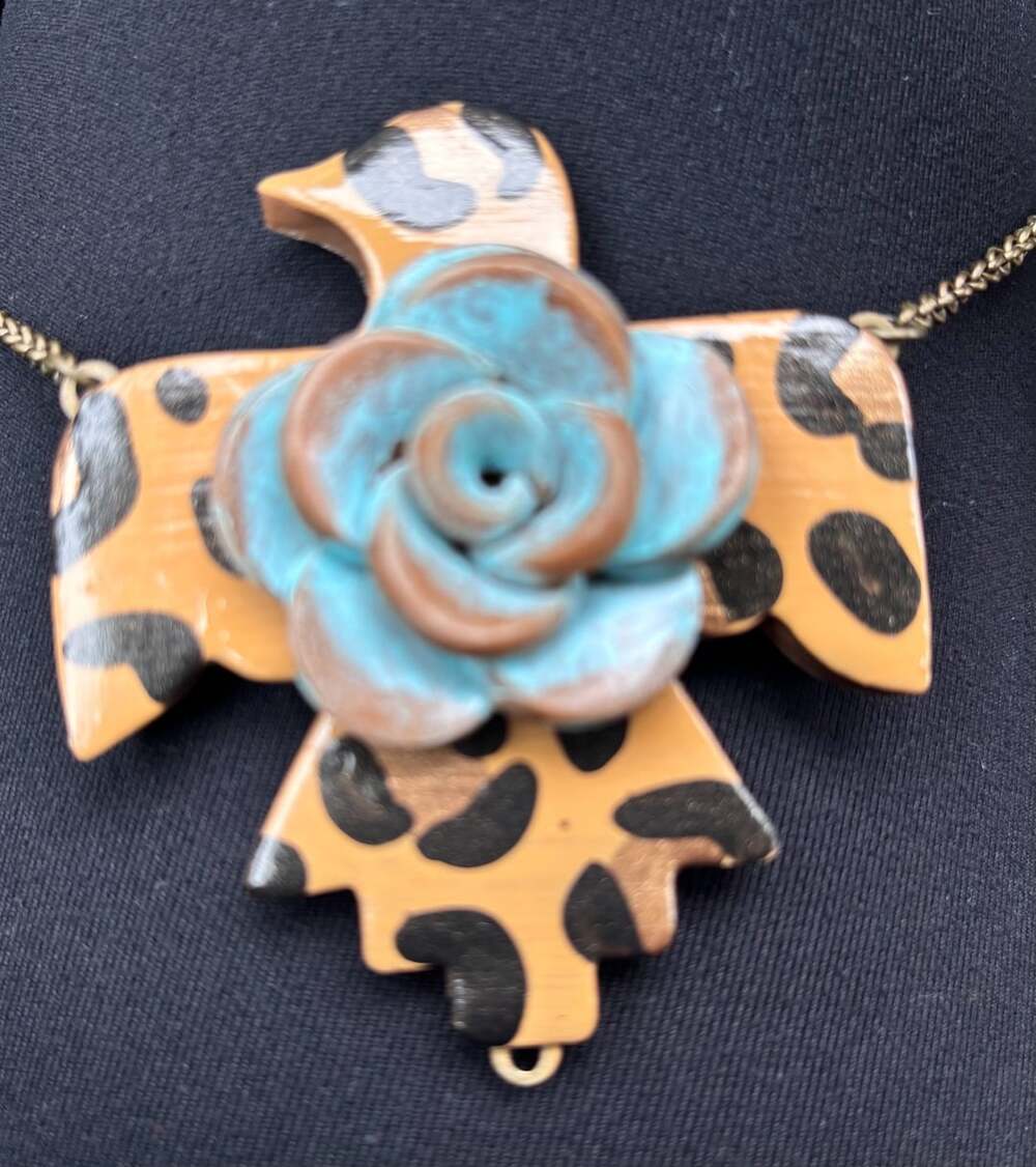 Same Spirit Thunderbird Necklace Leopard Turquoise